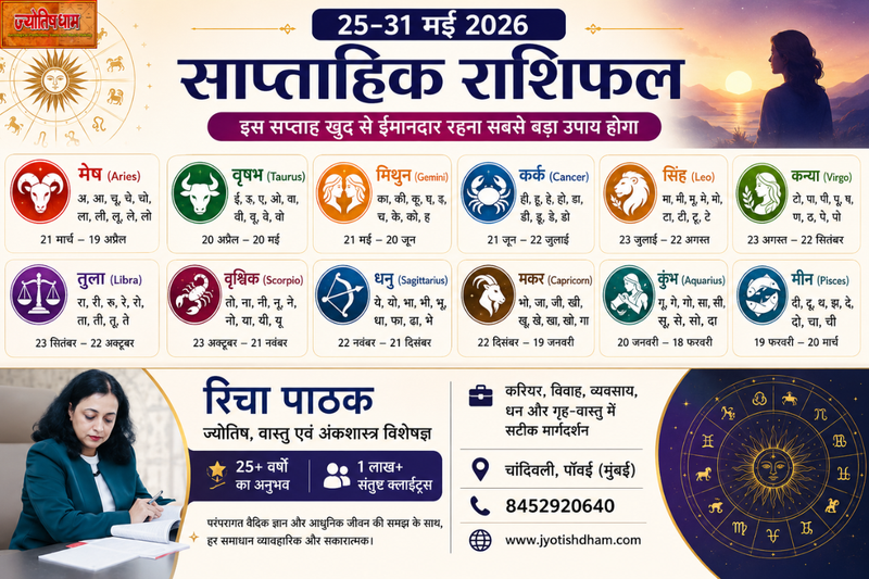 25–31 मई 2026 का साप्ताहिक राशिफल