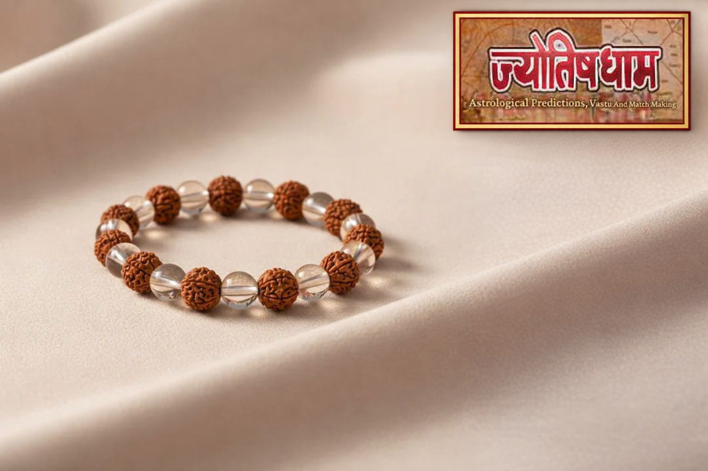 Rudraksha & Clear Quartz Bracelet