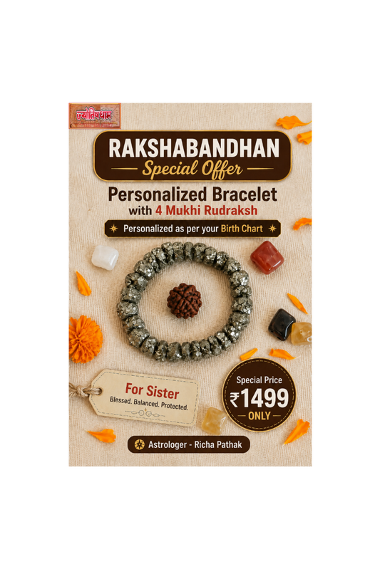 Personalized Bracelet With 4 mukhi Rudraksh