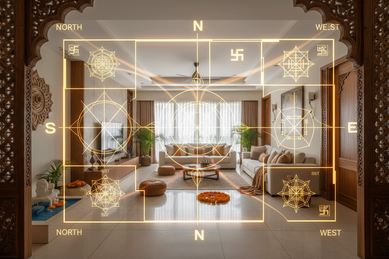 create a Image for represent Vastu Consultation for Homes & Apartments